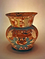 Zdobená váza, Teotihuacan Culture (keramická)