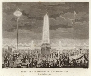 Festival a iluminace na Champs-Elysees v Paříži