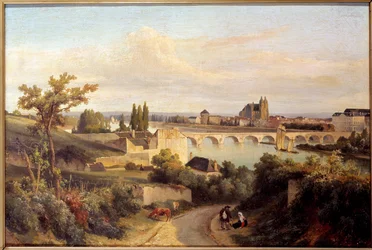 Most Tours v roce 1833 Obraz Prospera Barbota (1798-1878) 1833 Nantes, Musee des Beaux Arts
