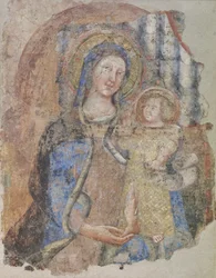 Madona s dítětem, první polovina 14. století (freska)