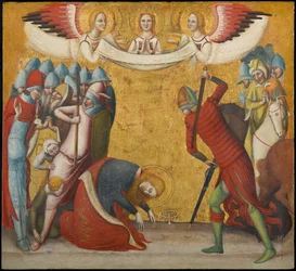 Stětí sv. Kateřiny Alexandrijské, cca 1325-1330 (tempera a plátkové zlato na desce)