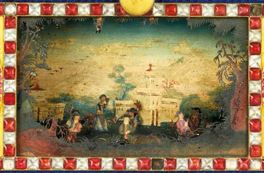 Císařské čínské úderné, hudební a automatické hodiny „Jardiniere“, dílny Guangzhou, období Qianlong (1736–1795), konec 18. století (sada ormolu, smalt a pasta)
