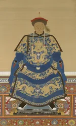 Portrét Oboi (asi 1610-1669), regenta za vlády císaře Kangxi (tuš a barva na hedvábí)