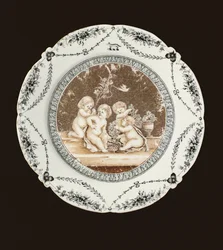 Boční talíř, období Qianlong, cca 1782 (porcelán)