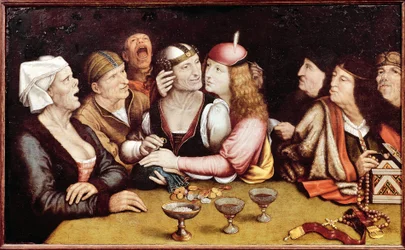 Svatební smlouva - obraz Quentina Metsysa (Matsys, Massys, Matsijs) (1466-1530), olej na dřevě