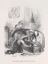 Zbývá už jen zavřít požehnaný kufr! z Malé strasti lidského života, 1843.