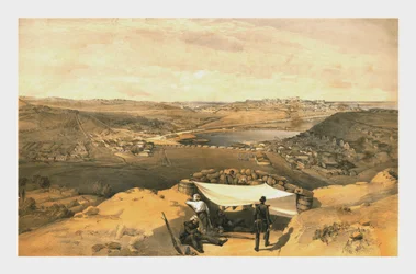 "Městské baterie...sebastopolské z pokročilé paralely Chapmanova útoku, 23. června 1855."