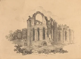 N.E. Konec Upper Transept u Fountains Abbey
