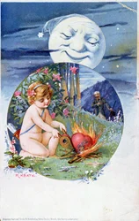 Pohlednice ze souboru Ill Hearts, c. 1900 (barevné rytí)
