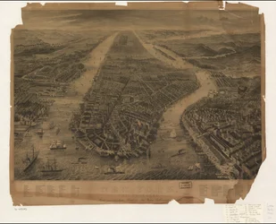 Prämie zum sechszehnten Bande des New Yorker Belletristischen [Jo]urnals. LC Panoramic maps (2nd ed.), 594.7 Dostupné také prostřednictvím webové stránky Library of Congress jako rastrový obrázek. Indexováno pro body zájmu. Kopie LC nedokonalá