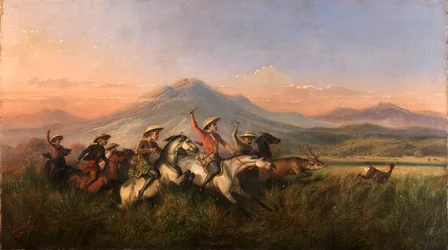 Šest jezdců honí jeleny, 1860.