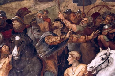 Papež Lev I., Odpudivý Attila, detail, 1511-14