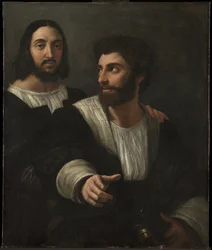 Autoportrét s přítelem, dvojportrét, 1519