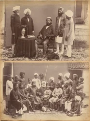 Ramkishore Singh, Rewa (líc, nahoře); rodina Mowhri Rahman Alli Khana, Rewa (líc, dole)