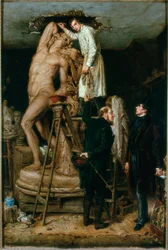 John Graham Lough ve svém studiu, 1881