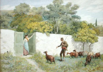 Scéna v Montone - Pastýř koz