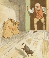 Akumulační říkanka The House that Jack Built. Krysa, která snědla slad. Ilustrace Randolph Caldecott.