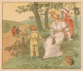 Walking to Mouseys Hall, c1883.