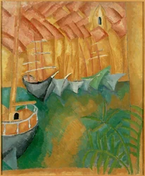 Bateaux a quai dans le port de Marseille (malba na plátně)