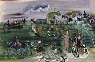Koupající se v Sainte-Adresse (olej na plátně)