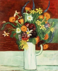 Kytice květin ve váze; Bouquet de Fleurs dans un Vase