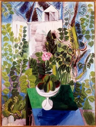 Dům a zahrada (uvnitř růžová). Obraz Raoula Dufyho (1877-1953)