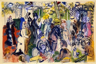 Le Moulin de la Galette (akvarel, pero a tuš)