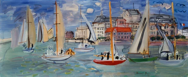 Regaty v přístavu Trouville-Deauville, asi 1938 (olej na plátně)