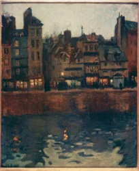 Přístav Le Havre za soumraku