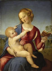 Madonna Colonna - Raphael (Raffaello Sanzio 1483 - 1520) - 1508 - Olej na dřevě - 78,9x58,2 - Staatliche Museen, Berlín