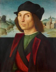 Portrét muže par Raphael (1483-1520), cca 1502-1504 - Olej na dřevě, 47,5x37,2 - Lichtenštejnské muzeum