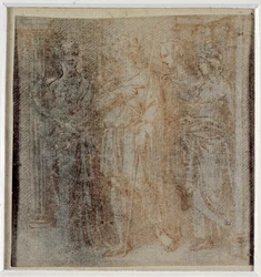 Aeneas v doprovodu Dido, studie pro hraniční scénu (3. oddělení vlevo) 