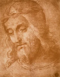 Studie pro tvář Vykupitele, kresba od Raphaela. Gallerie dellAccademia, Benátky
