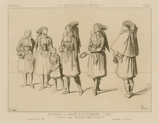 Německé národní kroje - vévodství Saxe-Altenburg (1815)