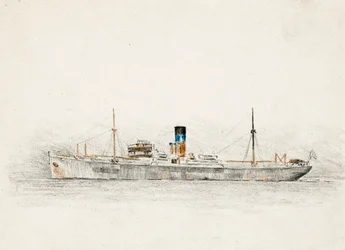 Náklad v ústí řeky Gironde (uhel a pastel)