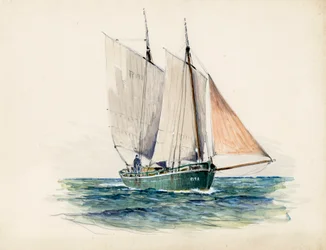 Gabare (nebo gabarre) (kvaš na papíře)