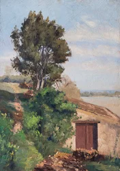 Sklon nad ústím řeky Gironde, asi 30. léta 20. století (olej na dřevě)