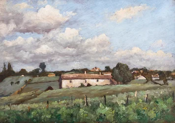 Vinice (Côtes de Bourg) v Bayonu (olej na dřevě)