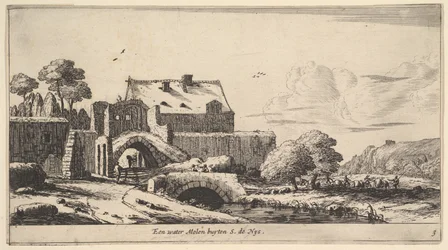 Vodní mlýn poblíž St. Denis, 17. století.