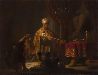 Daniel a Cyrus před Idolem Belem