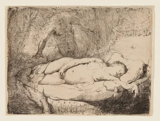 Jupiter a Antiope: Smaller Plate, c.1631 (lept na leštěném papíře)