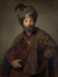 Muž v orientálním kostýmu, kolem 1635 (olej na plátně)