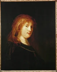 Saskia se závojem (malba na plátně)
