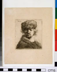 Autoportrét v těžké kožešinové čepici