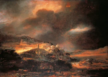 Bouřlivá krajina, c.1637/38 (olej na panelu)