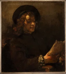 Titus van Rijn, malířův syn, při čtení (olej na plátně)