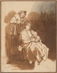 Mladá žena se spletenými vlasy, asi 1637