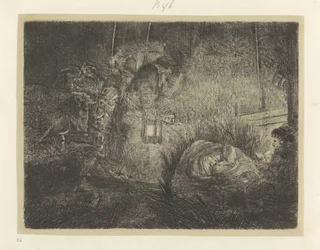 Aanbidding der pastevců: nachtstuk Kolekce osmdesáti pěti původních tisků (název série)