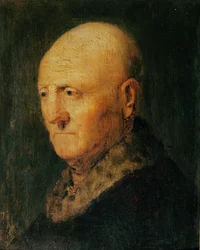 Portrét starého muže, známý jako Portrét Hermanna Gerritsze van Rijna, otce Rembrandta (olej na dřevě)