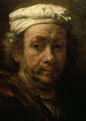 Portrét umělce u pracovního stolu, detail obličeje, 1660 (detail 91054)